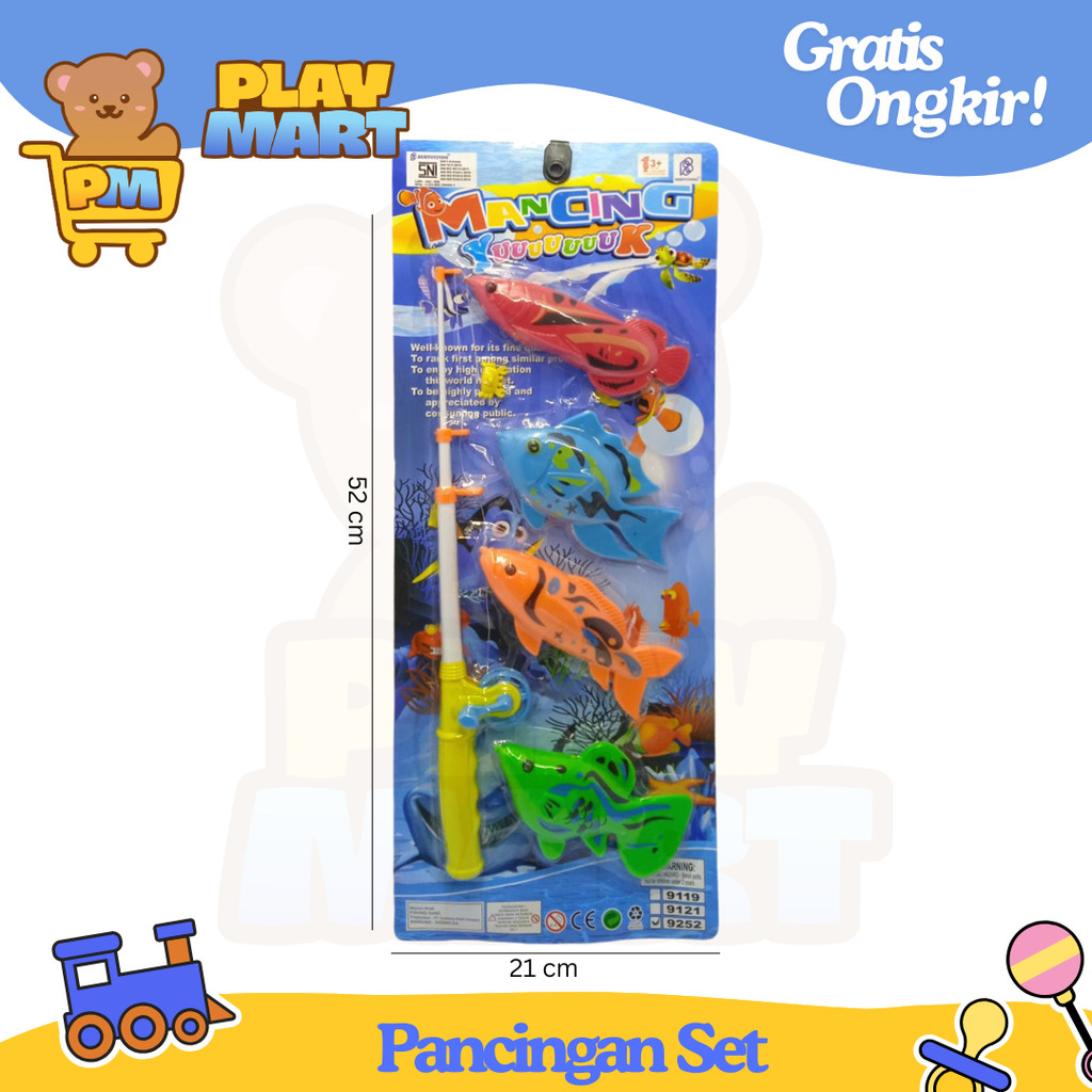 Mainan Anak Alat Pancing + Ikan Mainan Anak Memancing + Alat Pancing
