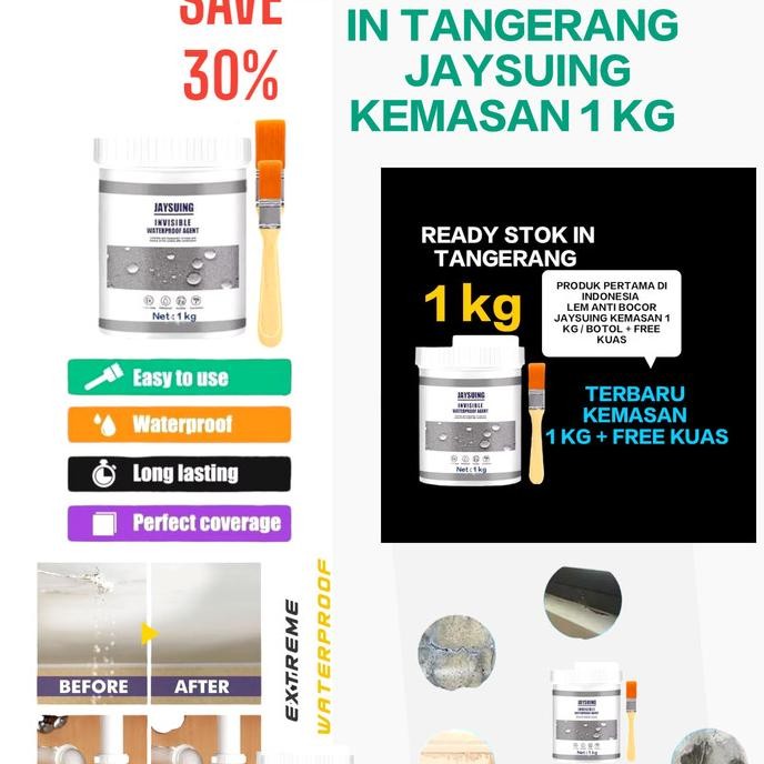 Ready ABADI 93 - TERMURAH  LEM ANTI BOCOR TRANSPARAN WATERPROFF  JAYSUING  1 KG