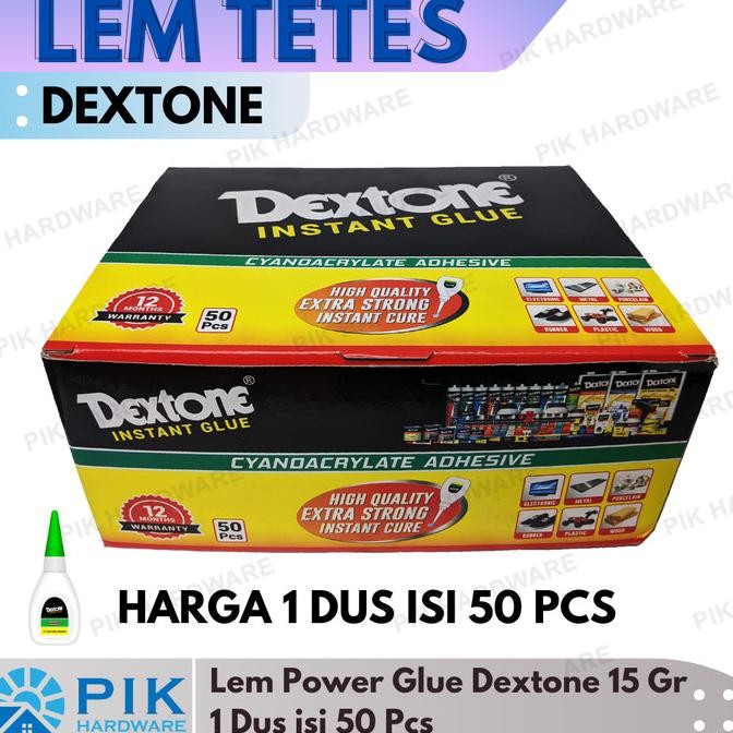 Ready 50 PCS LEM KOREA - LEM TETES DEXTONE 15gr SERBAGUNA | LEM SETAN INSTAN