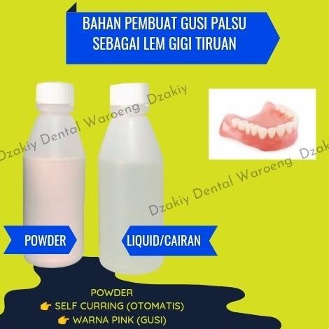 Ready Lem Gigi Palsu Patah Permanen Gusi Palsu Powder Liquid Self Curring SC