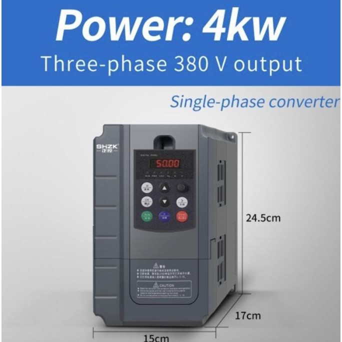 SHZK Inverter 4KW AC 220V 1P - 380V 3P Single Phase Three Phase VFD