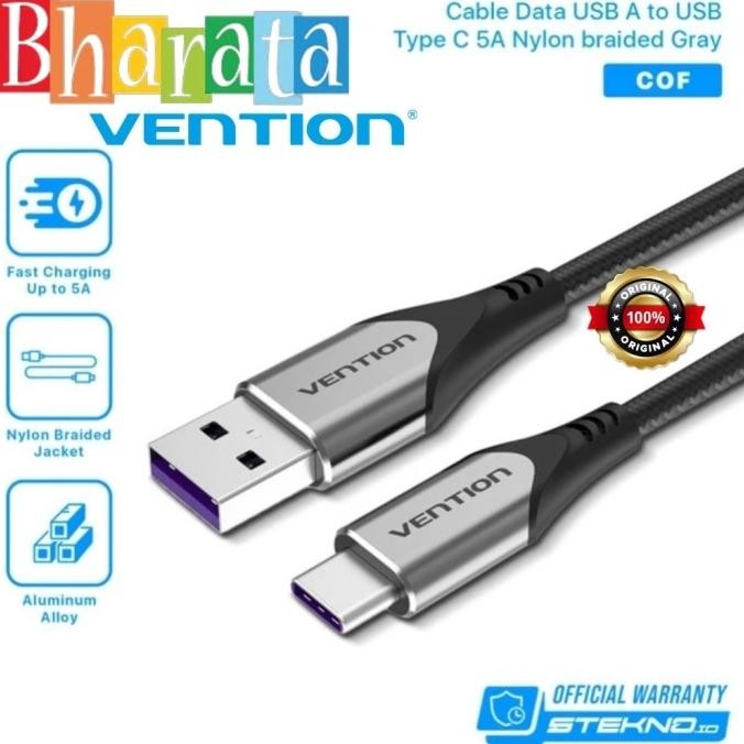 

Diskon! Vention Kabel Data USB Type C 5A Quick Super Charging COF