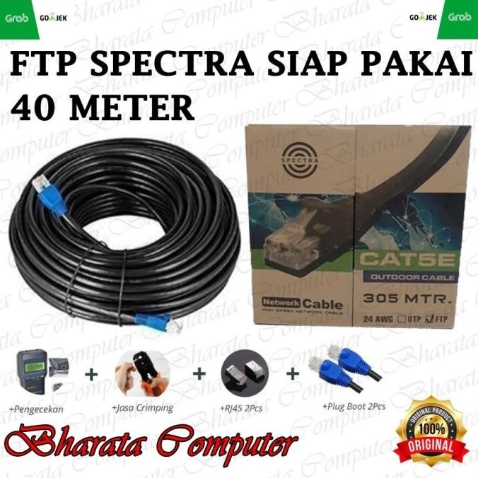 

Diskon! Kabel LAN FTP CAT5E Spectra Outdoor Cable Internet 40 METER Siap Pakai