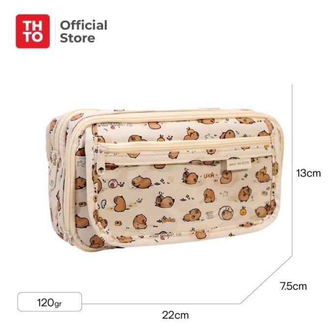 

THTO LAYER TAS TEMPAT PENSIL CASE POUCH ANAK SEKOLAH CAPYBARA TRANSPARAN PVC STATIONERY KANTOR A122