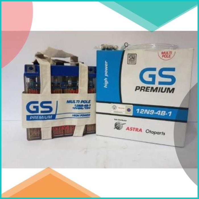 AKI ACCU GS ASTRA ORIGINAL 12N9-4B-1 AKI BASAH, MOTOR THUNDER PULSAR 1