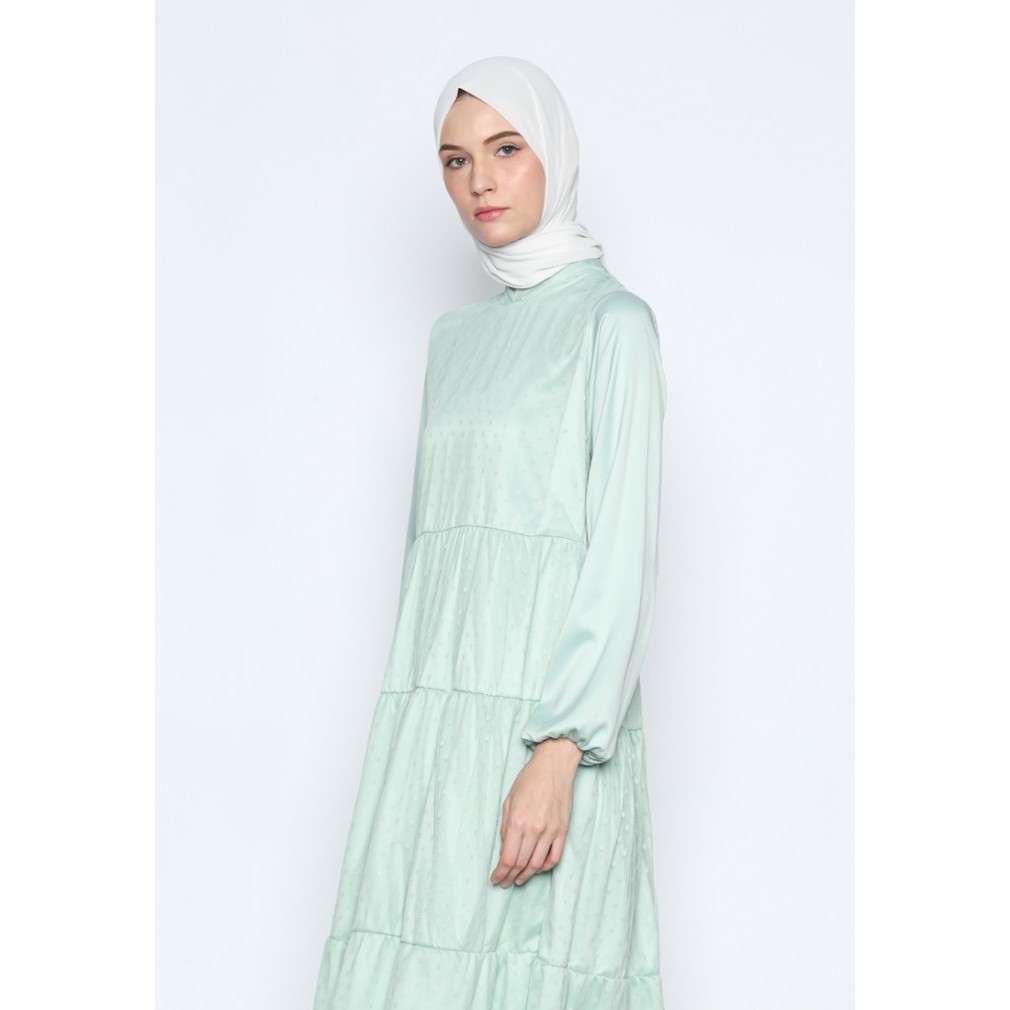 Gamis VALINO LADIES GAMIS WANITA HIJAU MUDA - D-BDEK07-T5 - 8 elegan mewah terbaru kekinian putih pr
