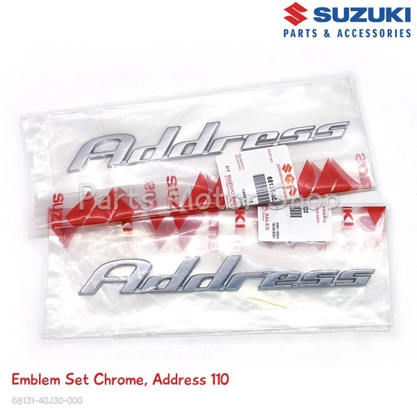 Emblem Set Chrome Original Suzuki Address 110