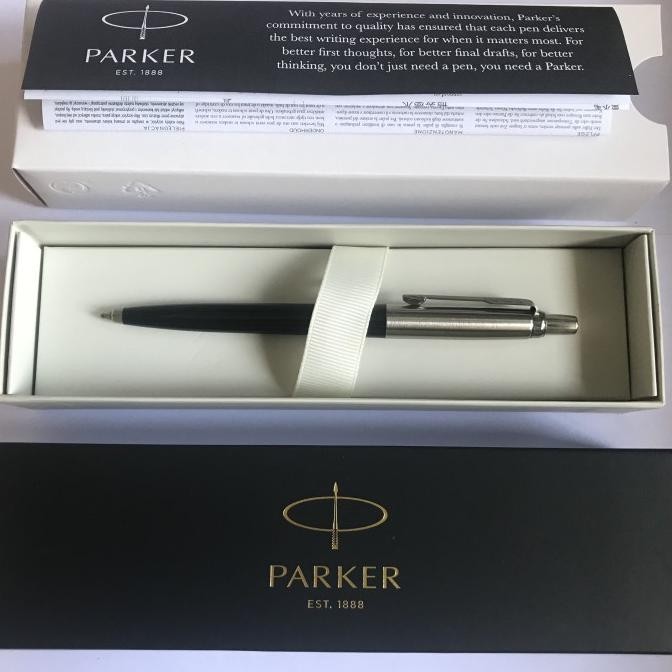 

NEW Pulpen Parker Jotter SPC Ballpoint Black Crome Trim