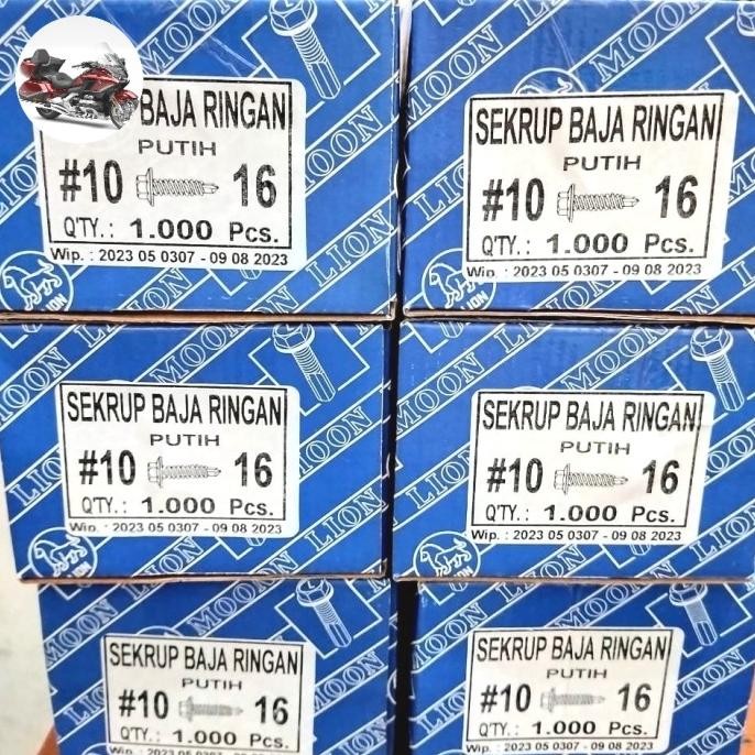 Baut Baja Ringan 10x16 MOON LION BOX/Baut Baja Ringan 10x16 Dus