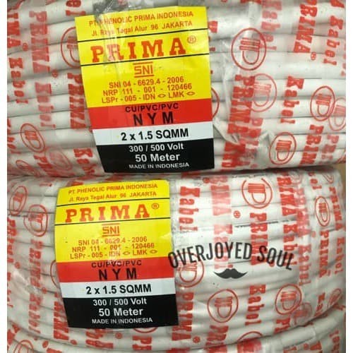 BERGARANSI Kabel Listrik Prima NYM 2x1,5 mm Tunggal