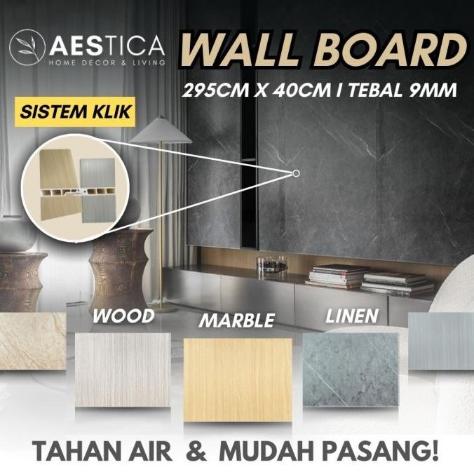 Pvc Wall Board Papan Panel Dinding Kayu Marmer Granite 3M | Aestica Asli