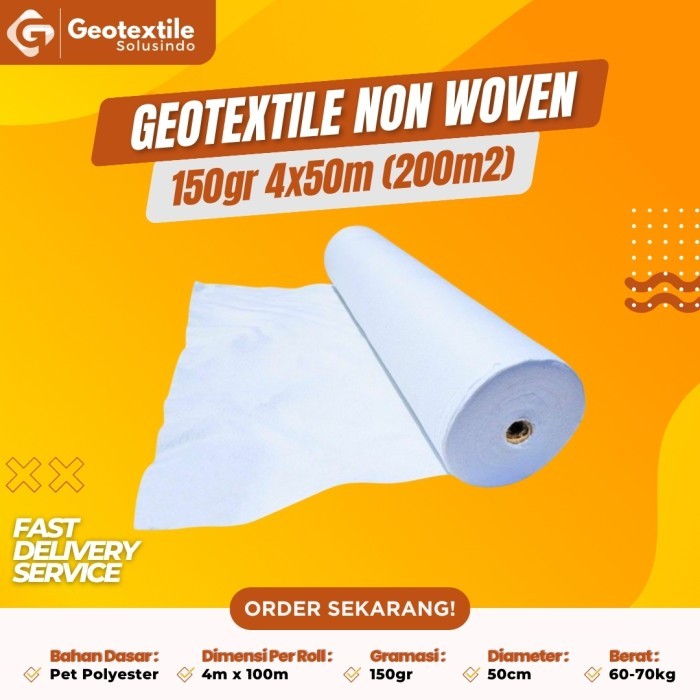 Geotextile NonWoven Kain Geotekstil 150gr 200m2 4mx50m Panjang