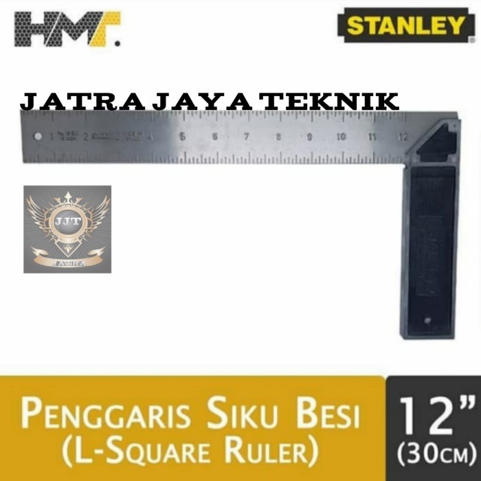 

Stanley L-SQUARE Ruler 12in / 300 mm penggaris siku Ukuran Derajat ORI