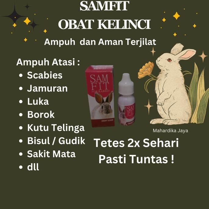 SAMFIT Obat Kelinci Sakit Scabies Jamuran Gudikan Mata Kulit Luka 15ml Original Berkualitas