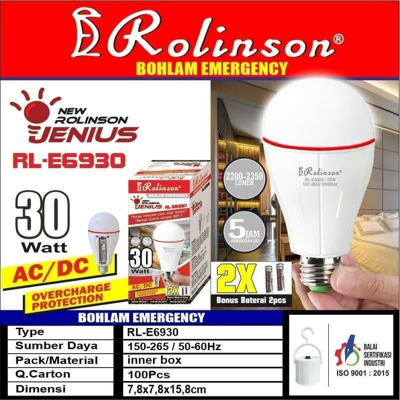 ARTL - Lampu Bohlam Emergency LED Rolinson Jenius - Bohlam Emergency 10 – 30 watt Rolinson Jenius