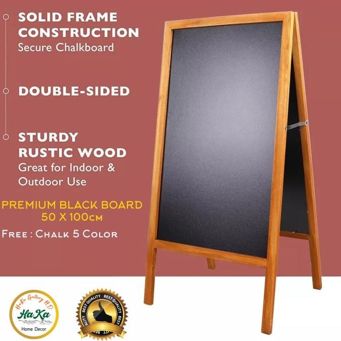 

HARGA DISC - Premium Papan Tulis Kapur Standing Cafe 50x100/ Menu Black Board