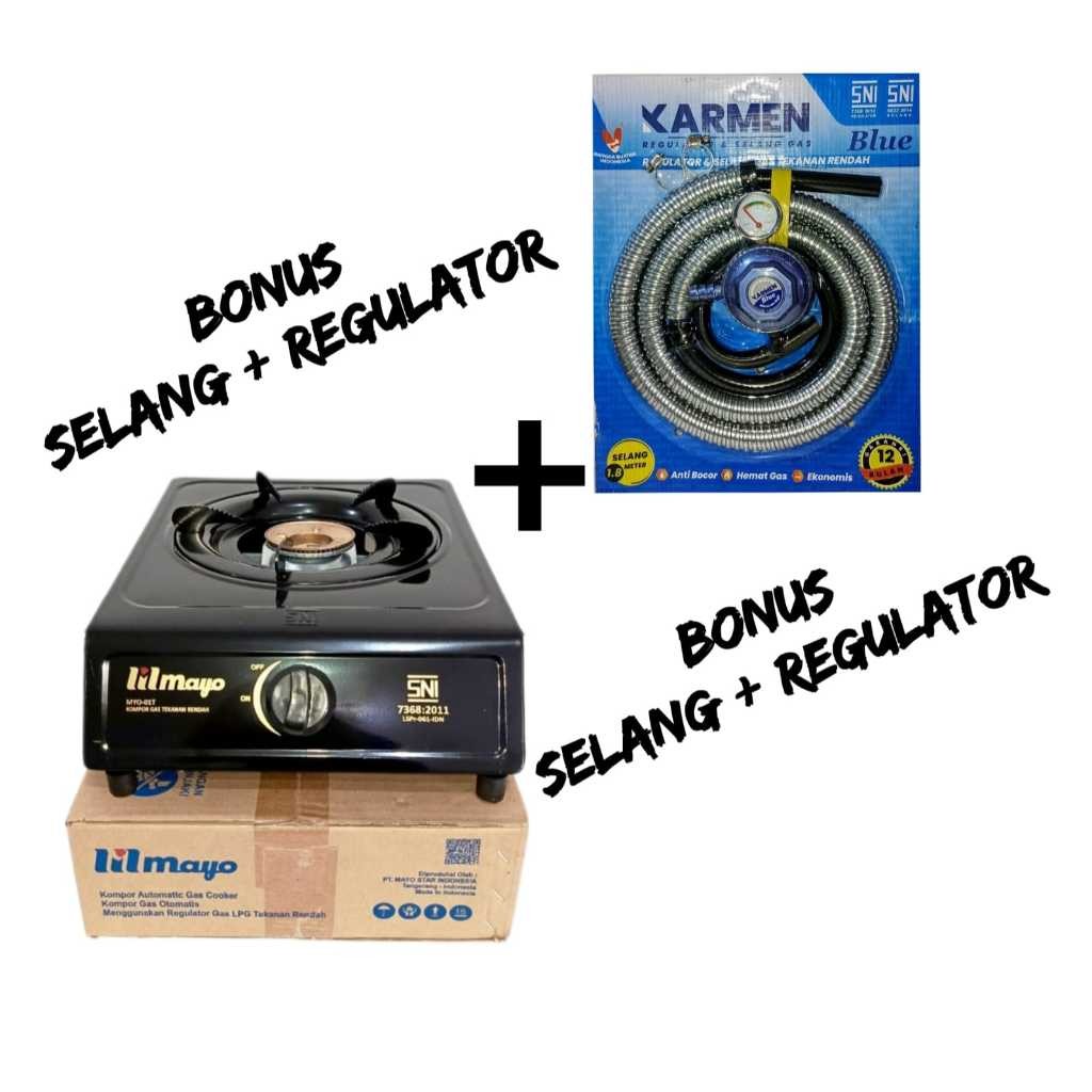 JOSS - PAKET KOMPOR GAS 1 TUNGKU + SELANG REGULATOR