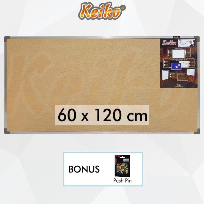 

Softboard Cork Pin Board / Papan Mading Gantung Keiko 60 x 120 cm
