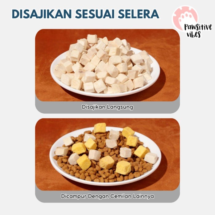 

PRODUK TERBATAS Freeze Dried Chicken Cubes & Egg Yolk 10gram Kemasan Ekonomis - Snack Cemilan Sehat