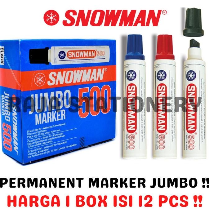 

HARGA DISC - SNOWMAN PERMANENT MARKER JUMBO SPIDOL PERMANEN BESAR J-500 [12PCS]