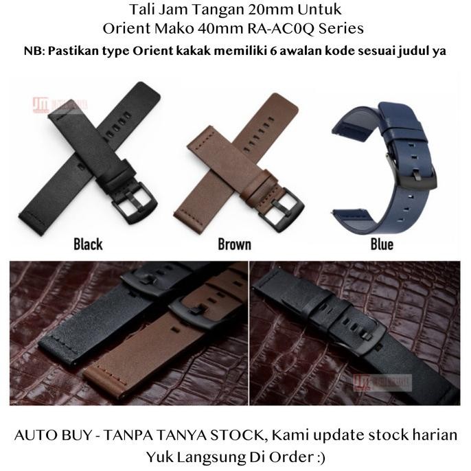 HARGA DISC - Modern 20mm Strap Kulit Orient Mako 40mm RA-AC0Q Series - Tali Jam