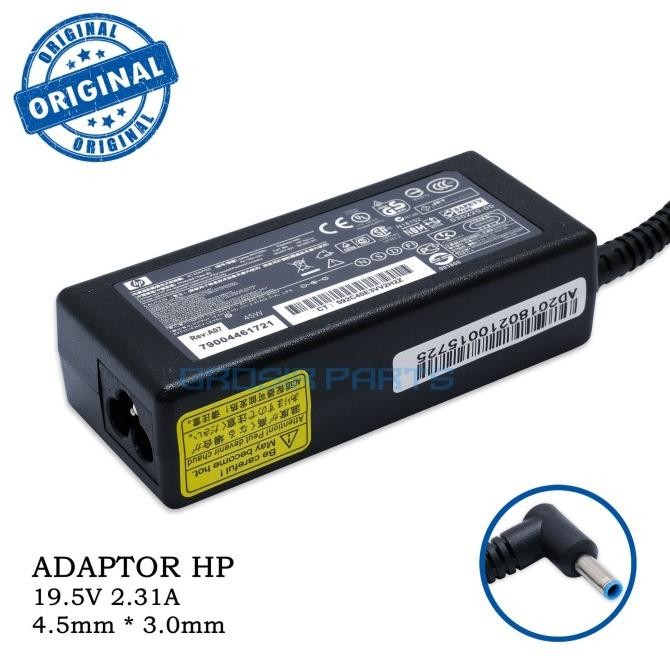 

BLUE- ADAPTOR/CHARGER LAPTOP HP 19.5V - 2.31A (PIN BLUE) ORIGINAL
