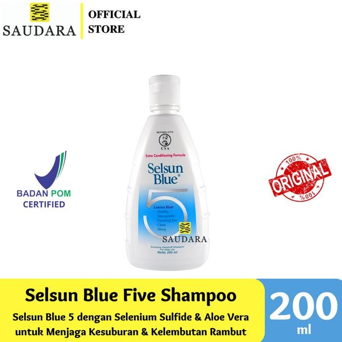 

BLUE- SELSUN BLUE FIVE SHAMPOO (120 ML), (200 ML) - BLUE 5 ANTI KETOMBE