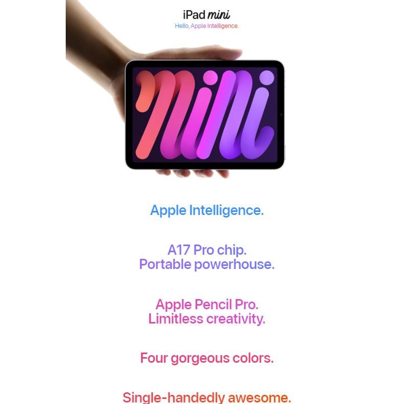 

BLUE- IPAD MINI 7 128GB 256GB 512GB 2024 SPACE GREY BLUE PURPLE STARLIGHT