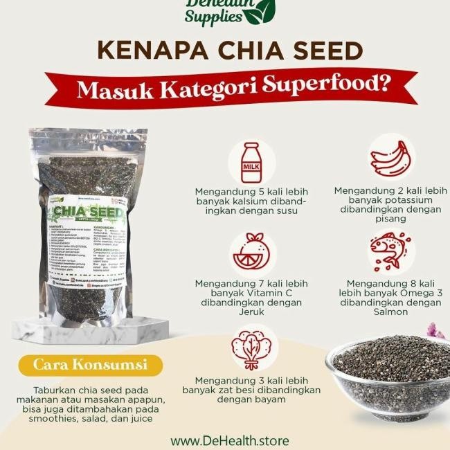 

Chia Seed Organik Seeds Kaya Omega 3 Calsium Vitan Vit C Zat Besi