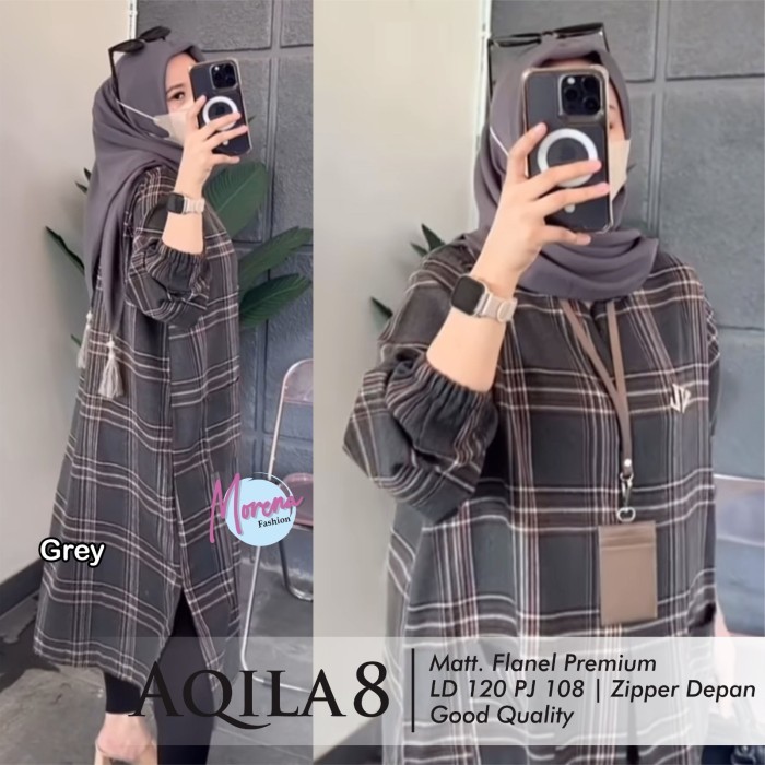 Promo tunik jumbo ld 120 kotak tunik wanita jumbo terbaru motif kotak busui aqila