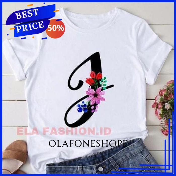 KAOS HURUF AWAL NAMA GAMBAR KATA KATA VIRAL CEWEK DEWASA SABLON REQUEST FOTO SENDIRI BY OLAFONESHOPE