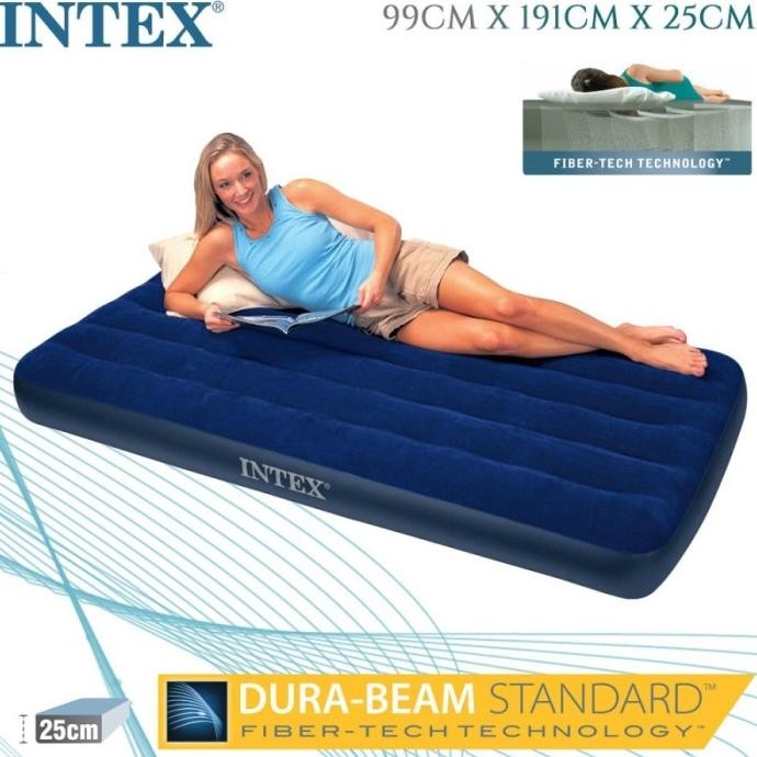 

BLUE- INTEX 64757 KASUR ANGIN TWIN DURA-BEAM AIRBED BLUE 99X191X25 AIR BED