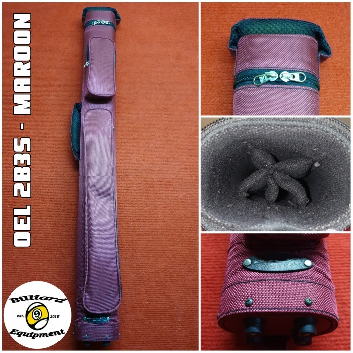 Oel Custom Case 2X3 - Maroon Tas Billiard Cue Case Billiard