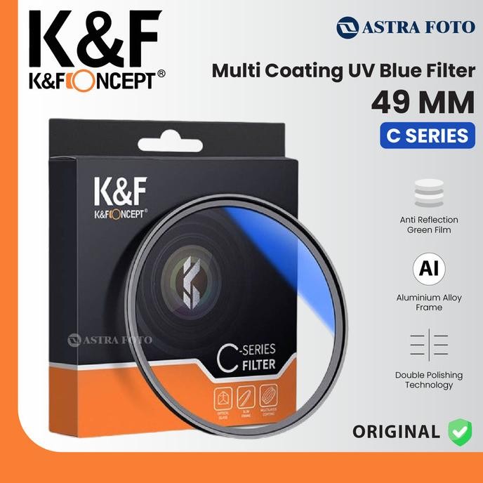 

BLUE- KNF K&F CONCEPT MULTI COATING UV BLUE COATING FILTER 49MM C-SERIES KF