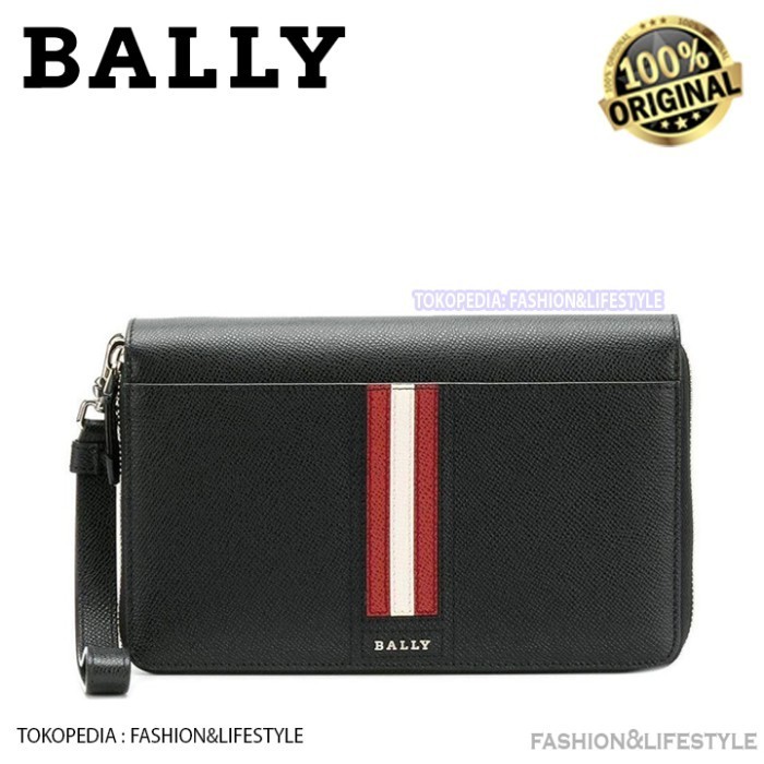 BALLY Clutch Men Tinger Zip Travel Clutch Pouch 100% ORIGINAL BALLY