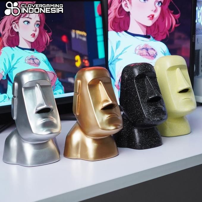 stand - emot batu stand headset tissue box easter moai emote statue