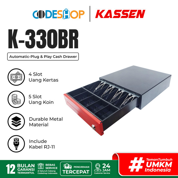 

TERMURAH - Laci Uang Kasir Kassen MK330 Black Red