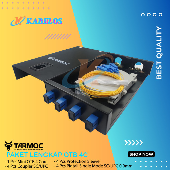 Tarmoc Fiber Optic mini OTB 4 Core SCRoset FO Besi 4C Lengkap Komplit