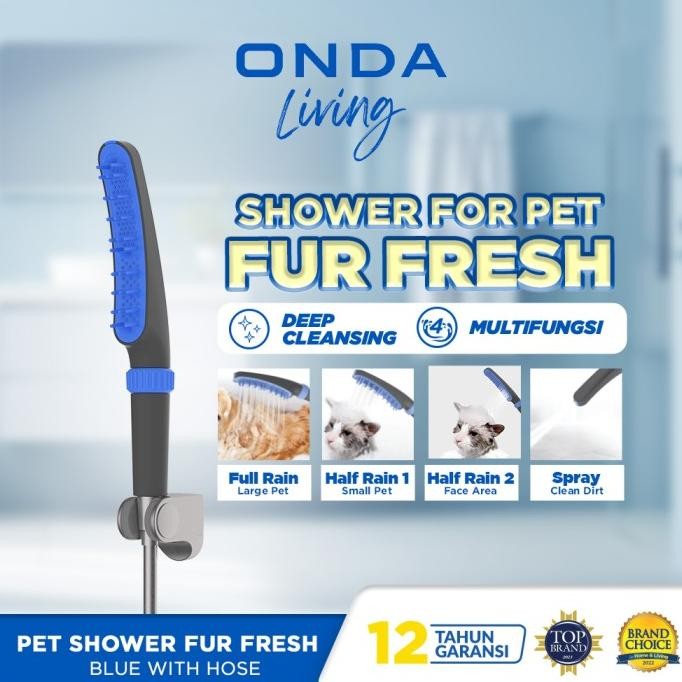 

BLUE- ONDA LIVING FUR FRESH PET SHOWER UNTUK PELIHARAAN - BLUE WITH HOSE