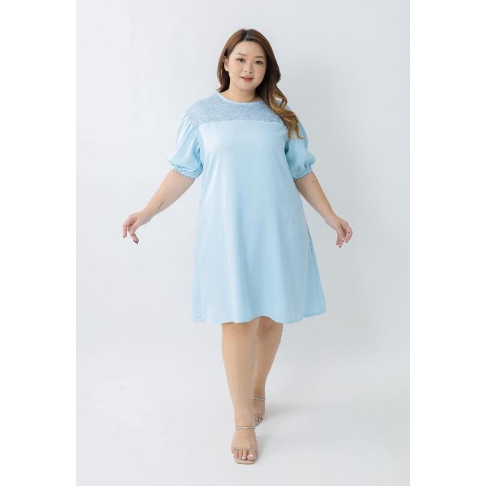 

BLUE- XTRAMILES PLUS SIZE DRESS EDINA LIGHT BLUE