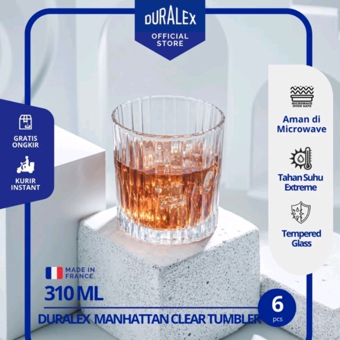 GELAS DURALEX MANHATTAN 310 ML (SET ISI 6 PCS) - GELAS VINTAGE - GELAS ESTETIK