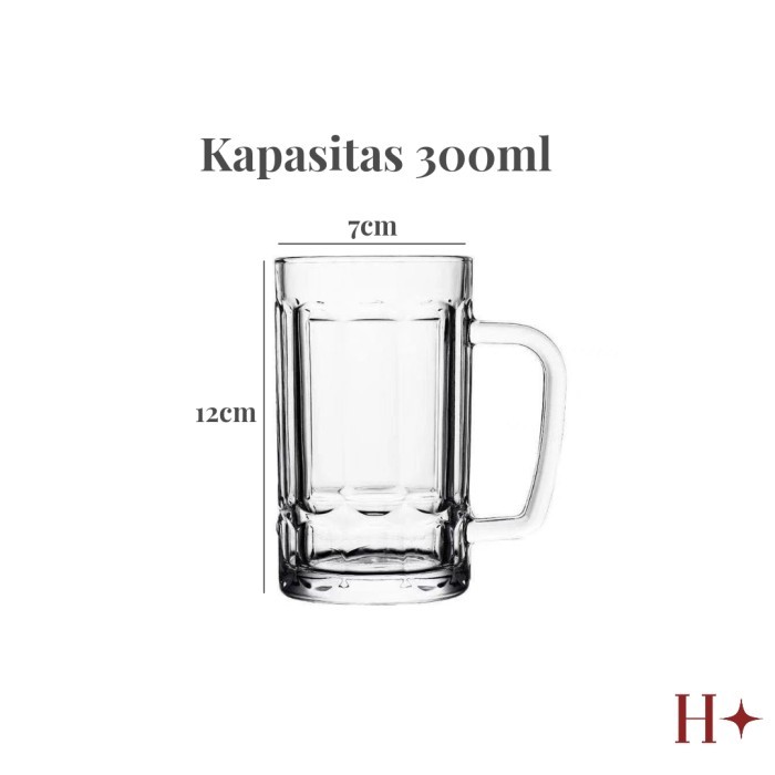 HOSTAR GELAS KACA MUG GELAS KACA TEH KOPI UKURAN 300ML 400ML
