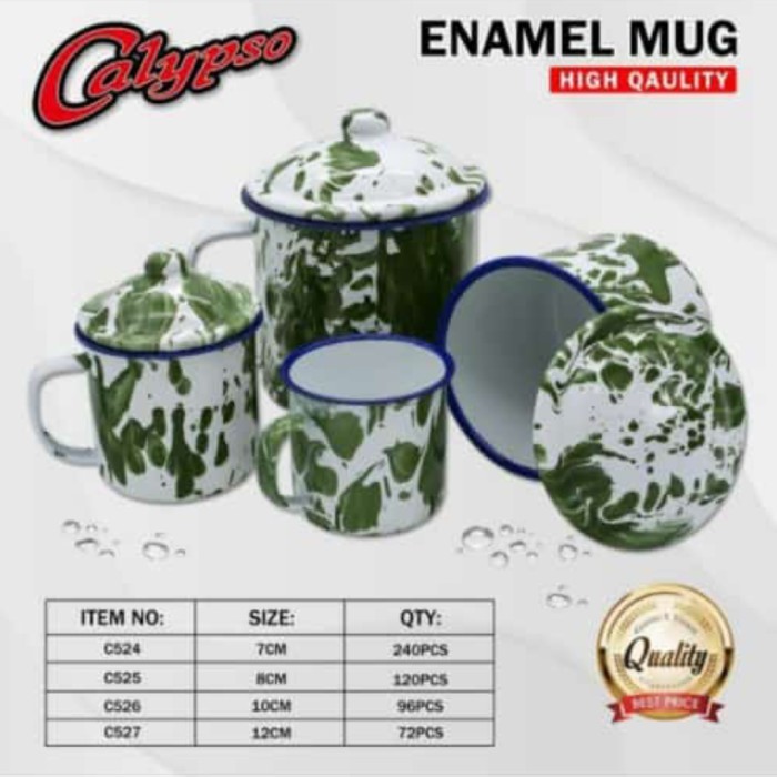 CANGKIR MUG GELAS LURIK BURIK BLIRIK ENAMEL SENG KALENG JADUL KUNO