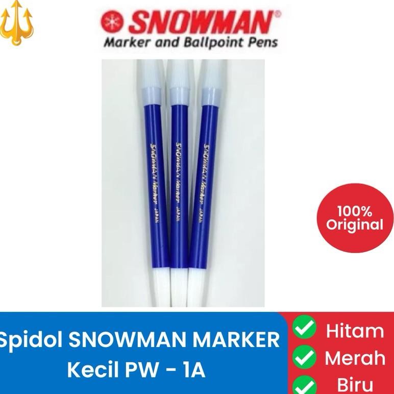 

Terlaris [Harga 1 Lusin] Spidol Kecil Snowman Pw-1A Hitam Biru Merah