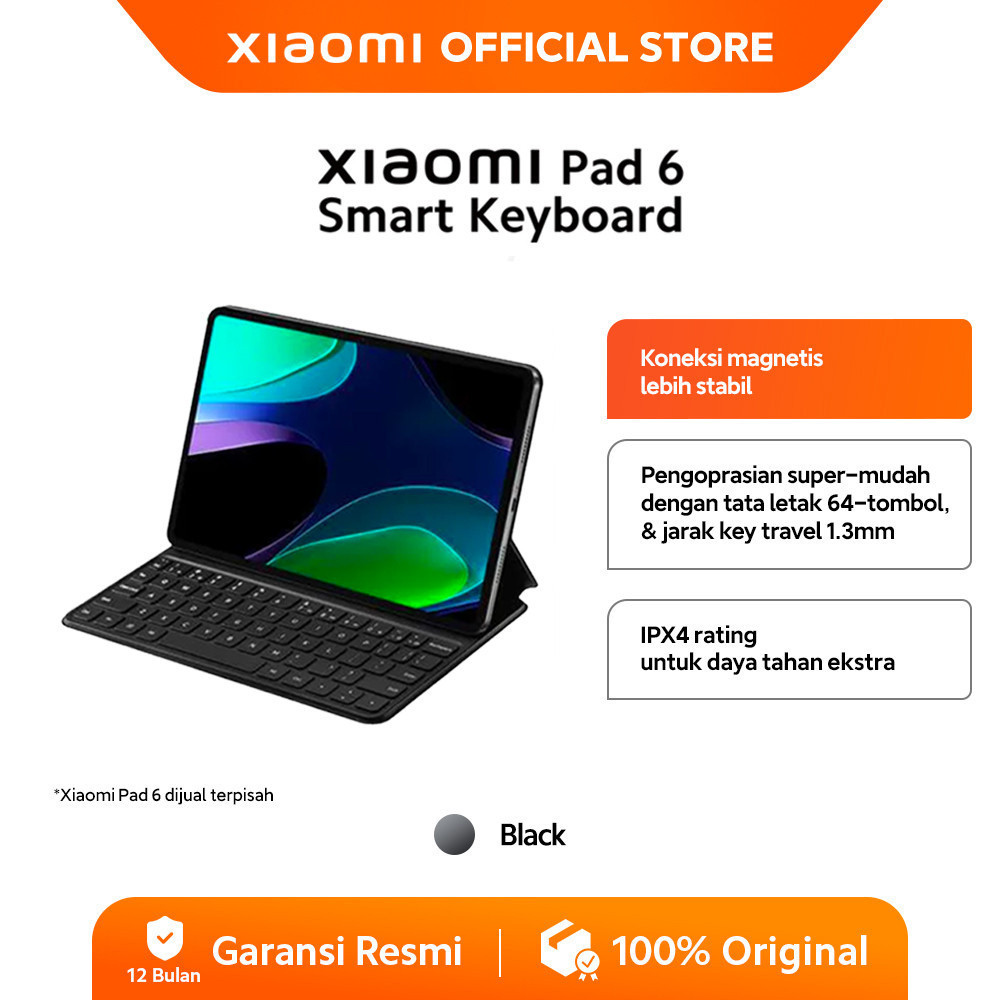 Xiaomi Pad 6 Keyboard | Pengoperasian super-mudah koneksi langsung dengan kontak Pin Pogo [ Official