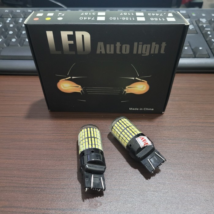 LAMPU LED SEIN MUNDUR 144 CANBUS 7443 T20 KAKI 2 - PUTIH