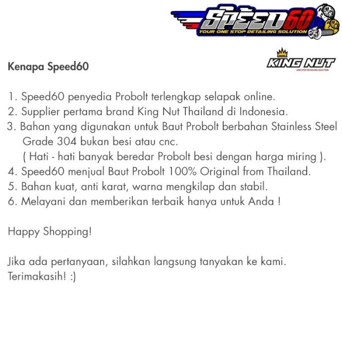 baut segitiga samping satria fu probolt thailand stainless kingnut 