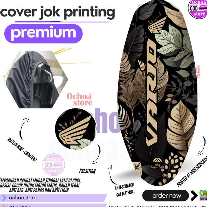 Vario - Cover seat / Sarung Jok Motor Print Anti kucing Cover Jok Printing Anti Air Motor Honda Vari