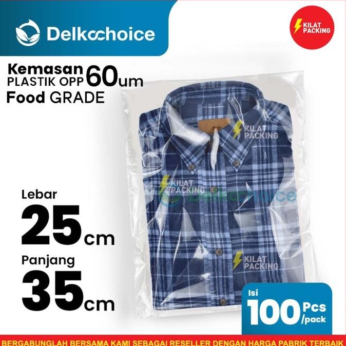 Terbaru Plastik OPP Lem Seal Plastik Kaca OPP Bening Kemasan Baju 25 X 35 CM