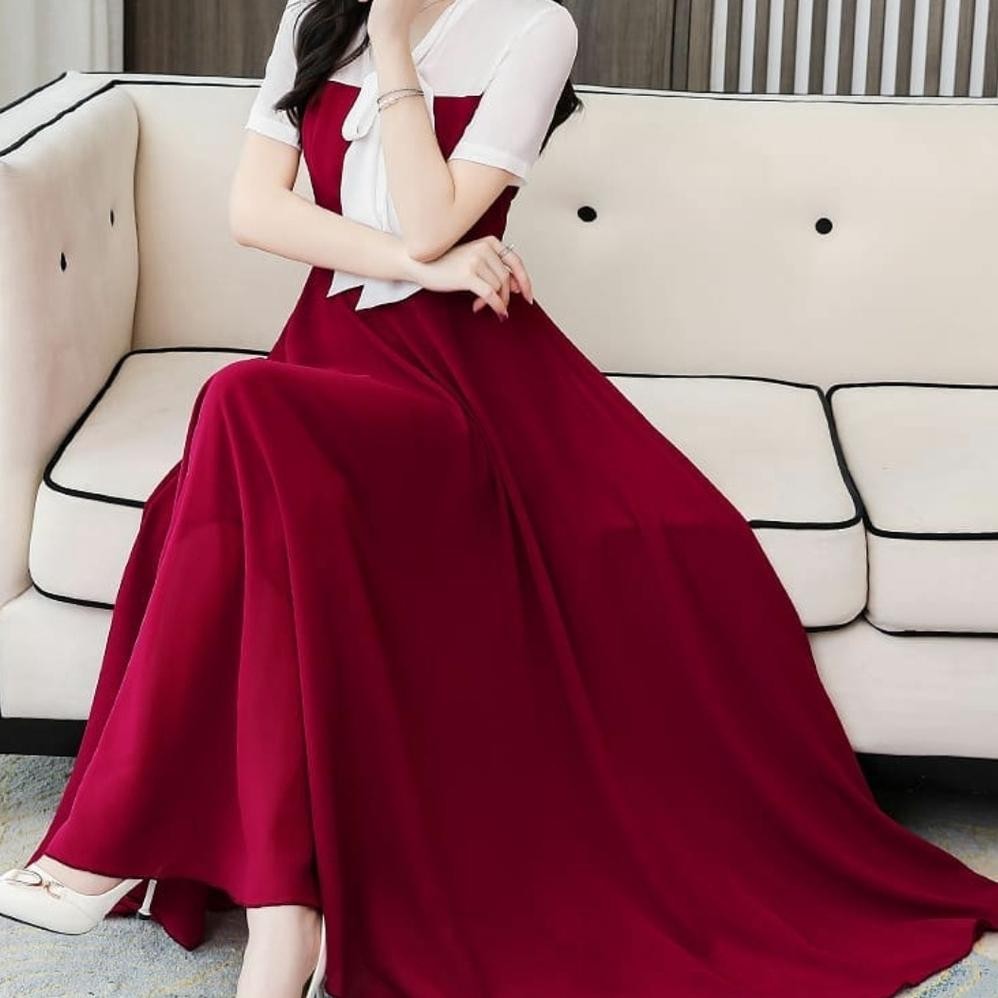 jku QUINNYSHOP--MC-GAUN PANJANG WANITA TERBARU-LONGDRES WANITA-GAUN PANJANG-DRES NATAL